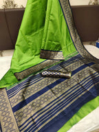 DEIANA'S Beautiful Designer Golden zari Soft Lichi Silk Saree - Mehndi
