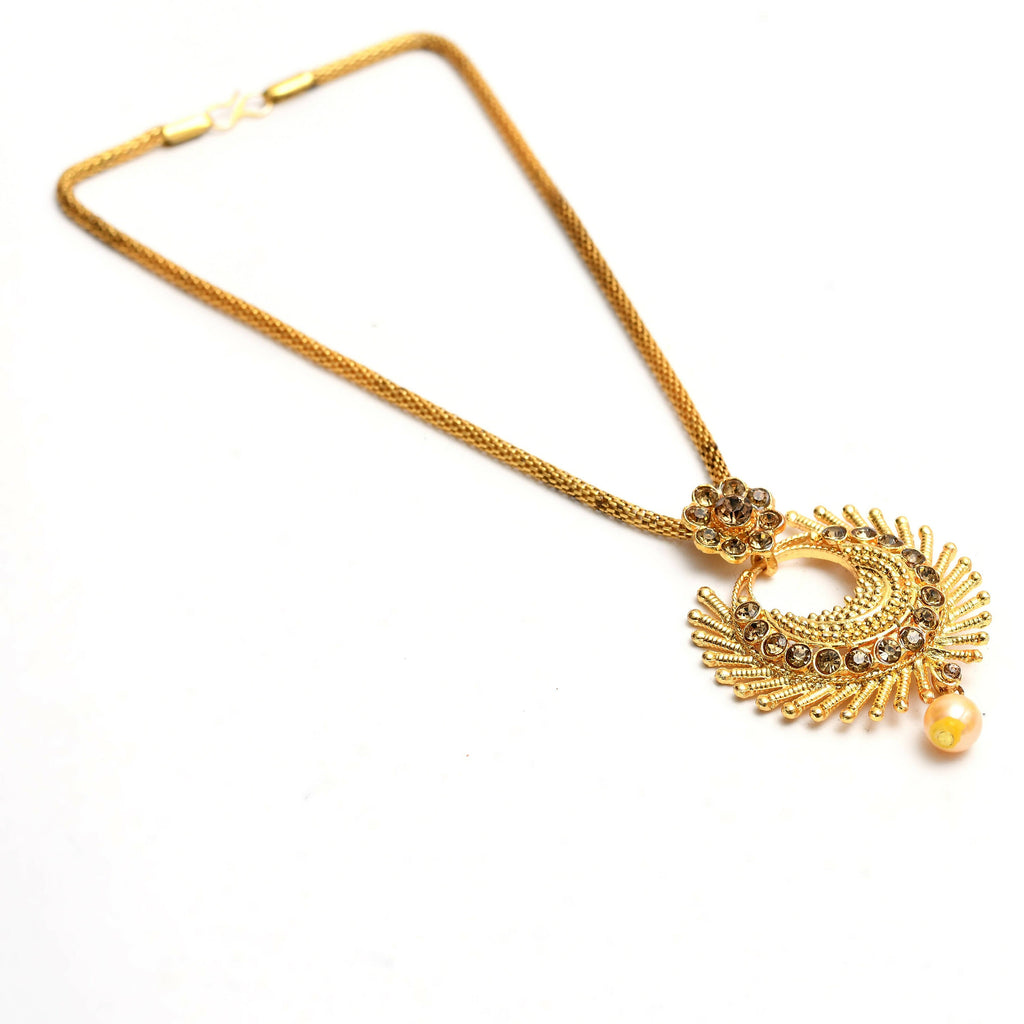 Mominos Fashion Johar Kamal Gold-Plated Brass Finish Long Necklace For Women (Golden) - Distacart