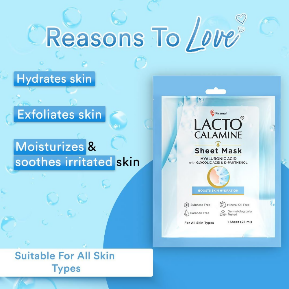 Lacto Calamine Hyaluronic Acid Face Serum Sheet Mask - Distacart