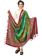 Vamika Red Printed Khadi Bhagalpuri Dupatta
