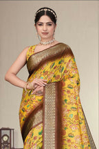 PR Fashion Multi Heavy Rich Cotton Silk Digital Print & Jacquard Saree