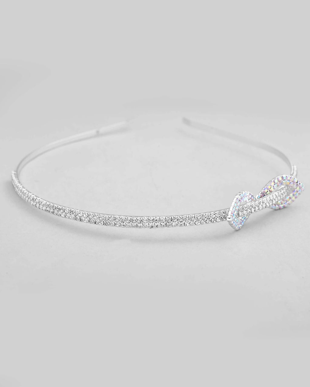 VOJ Silver Plated Bow Shaped AD studded Hairband