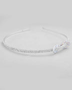 VOJ Silver Plated Bow Shaped AD studded Hairband