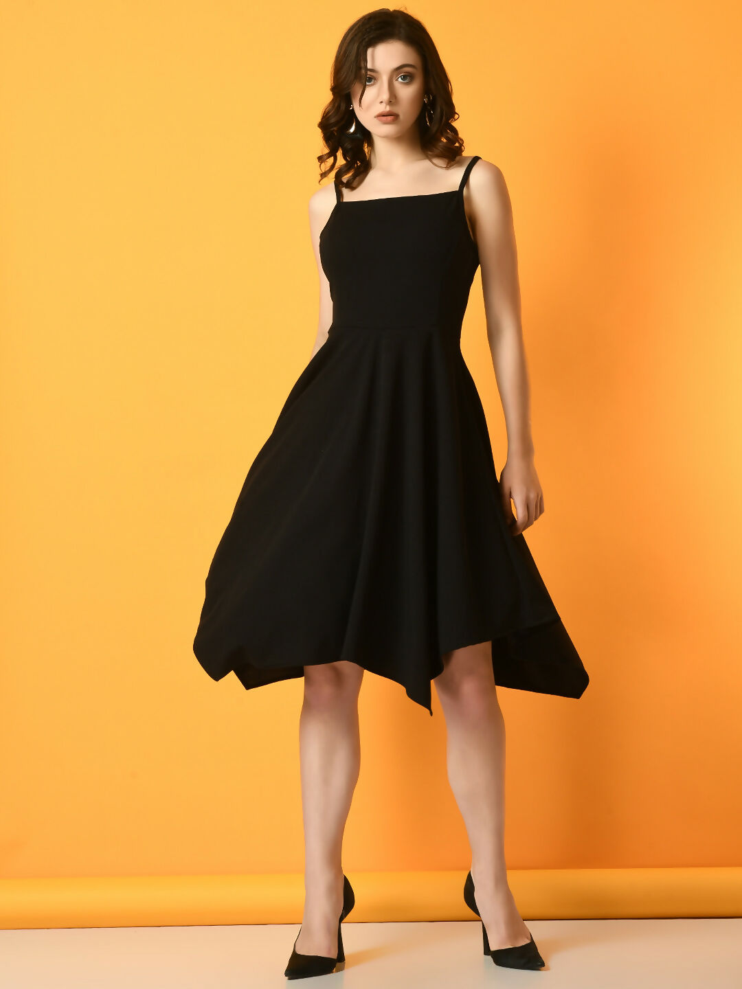 Myshka Women's Black Solid Party Dress - Distacart
