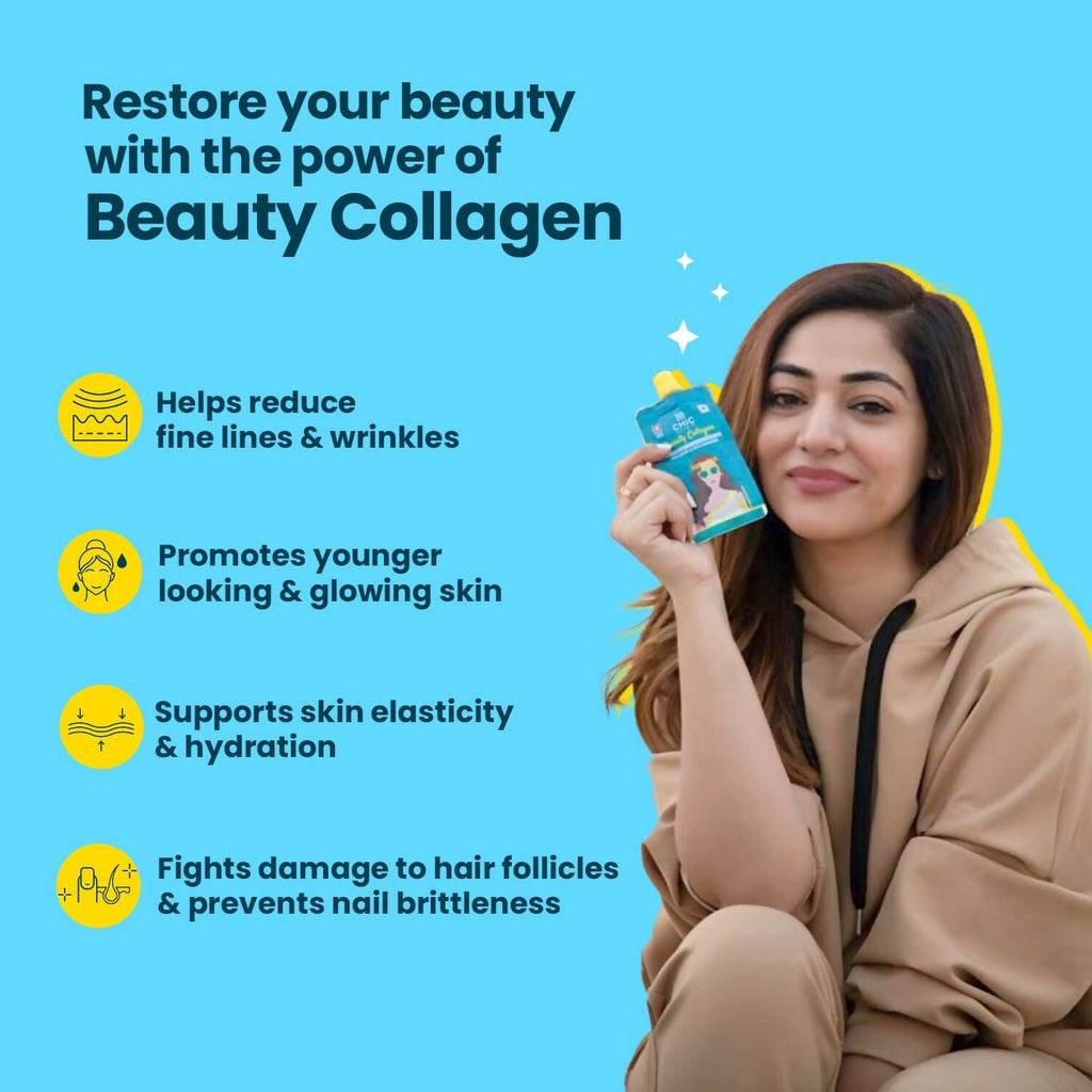 Chicnutrix Korean Beauty Collagen - Japanese Marine Collagen Peptides For Wrinkle free Skin and Anti aging - Citrus Flavour
