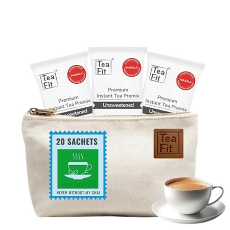 TeaFit Premium NO SUGAR Instant Masala Tea Premix - Travel Pack