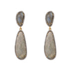 Nuyug 22K Gold Plated Labradorite Stone Contemporary Drop Earrings - Distacart