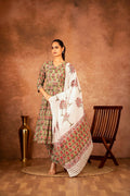 Joban Fashion Green Hand Block Printed Cotton Suit Set - Distacart
