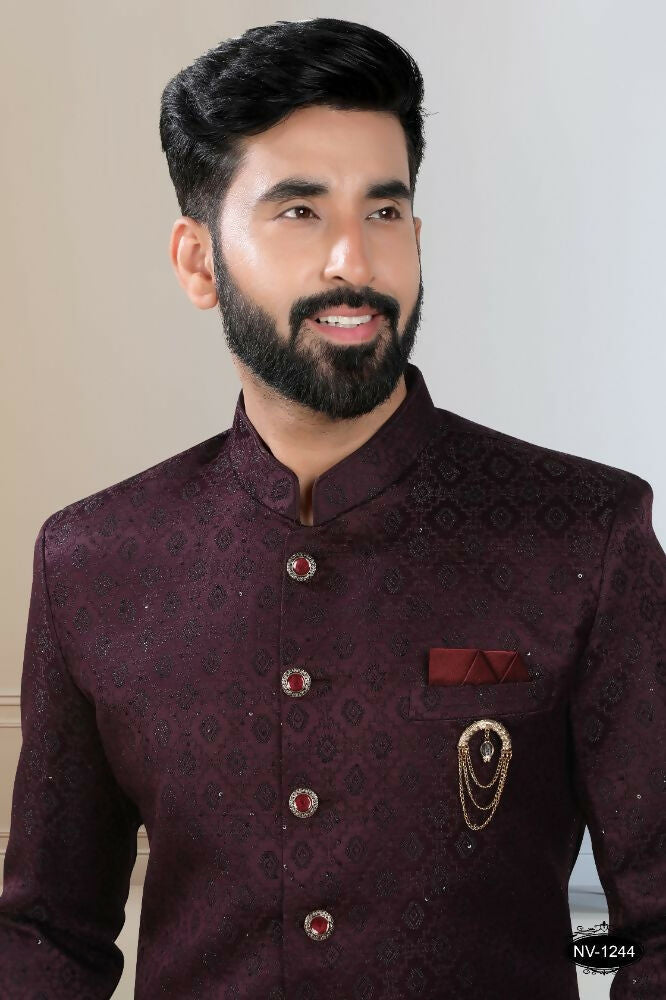 Joban Fashion Men's Wine TR Kurta with Pyjama