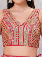 Joban Fashion Women Sequin Dark-Pink Stitched Blouse