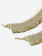 Women's Gold White Ghungroo Anklets - Ruby Raang - Distacart