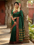 Shree Shyam Fashion Green Cotton Saree - Distacart