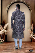 Joban Fashion Men's Wine Base ( Pink & Blue ) TR Kurta with Pyjama