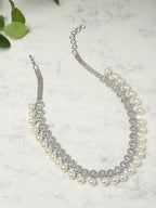 Zircon & Pearl Neckpiece- Ruby Raang