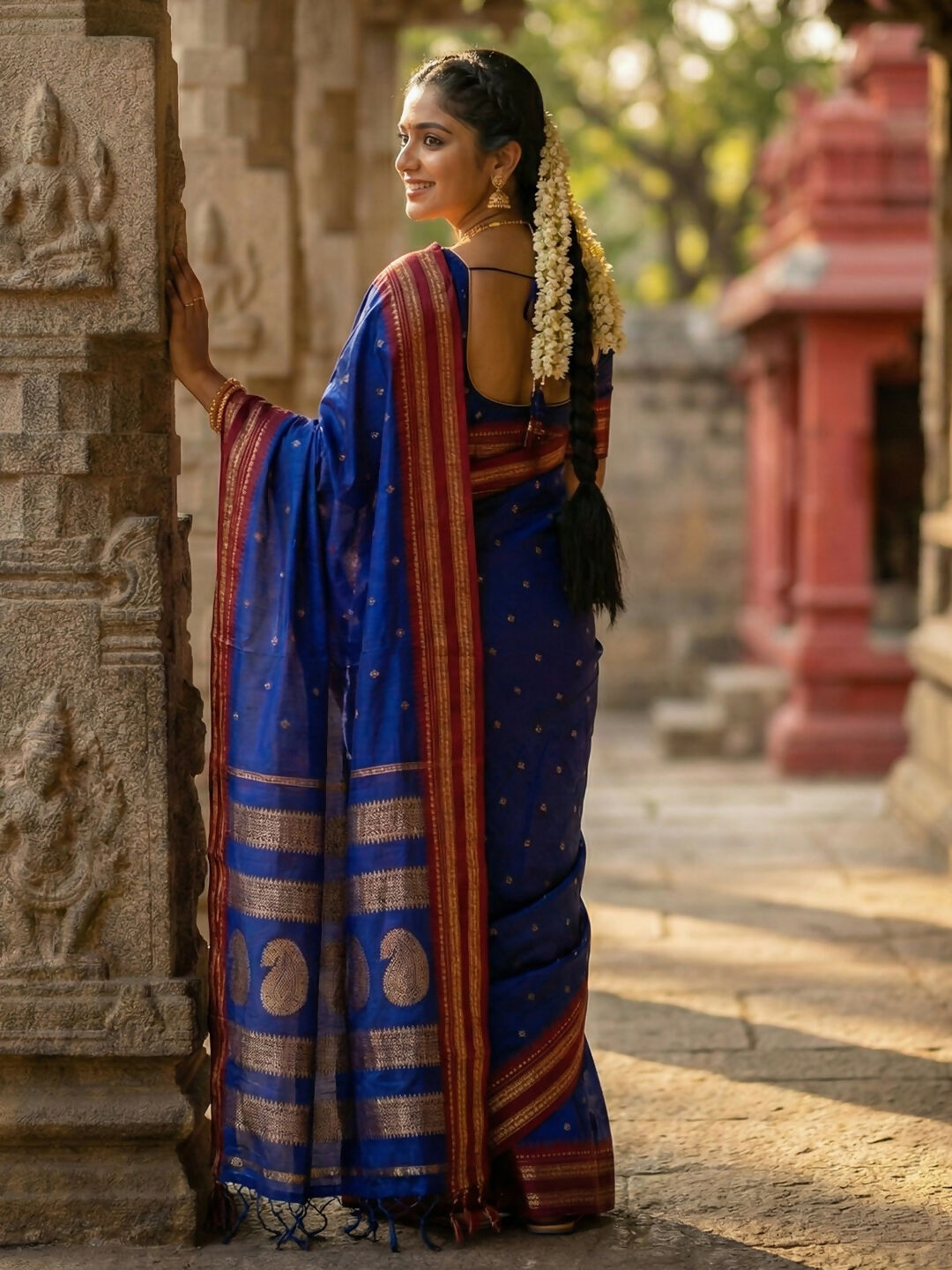 Shree Shyam Fashion Blue Cotton Saree - Distacart