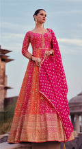 Vastranavya Pink Embroidered Sequence work Georgette Anarkali Suit