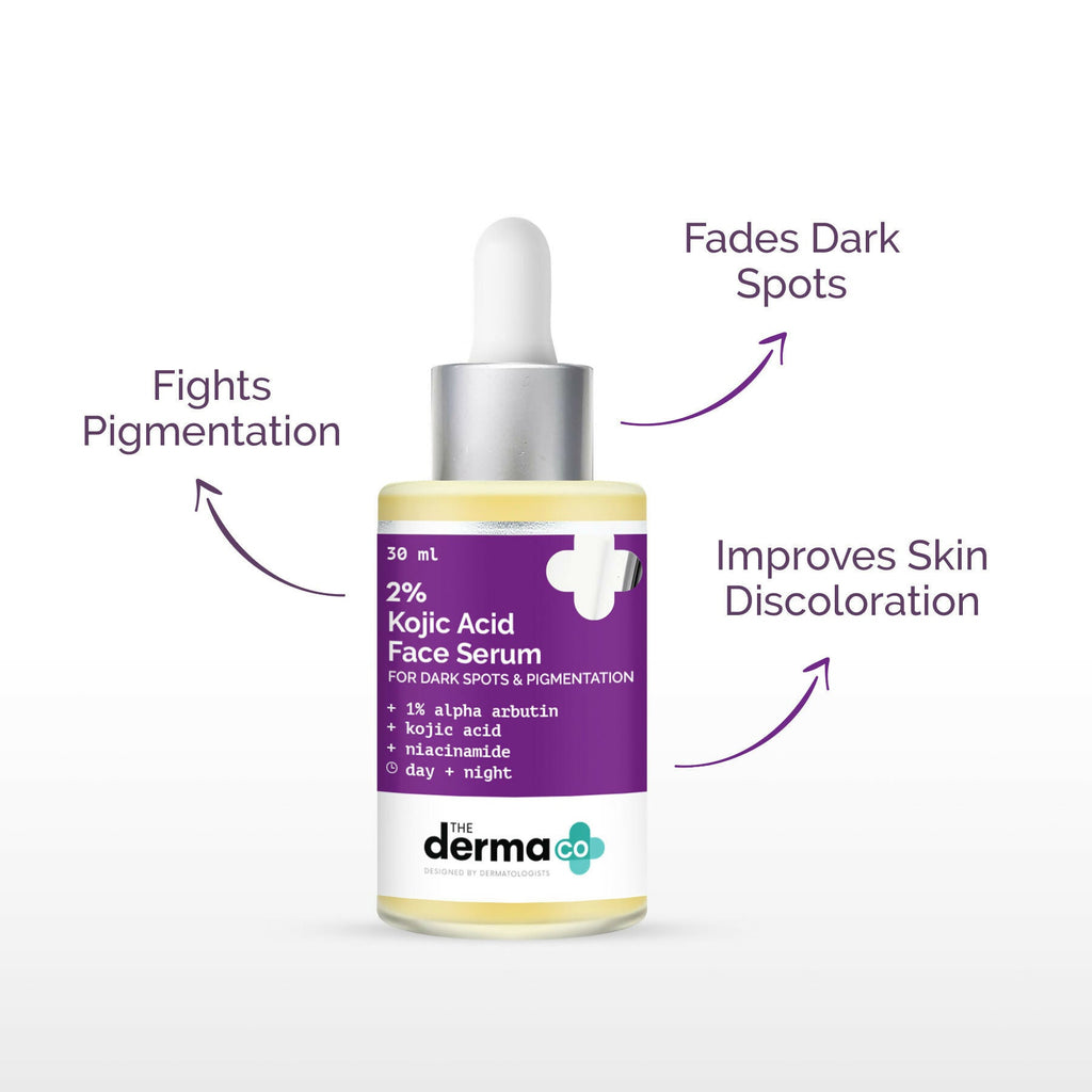 The Derma Co 2% Kojic Acid Face Serum & 1% Hyaluronic Sunscreen Aqua Gel SPF 50 Combo