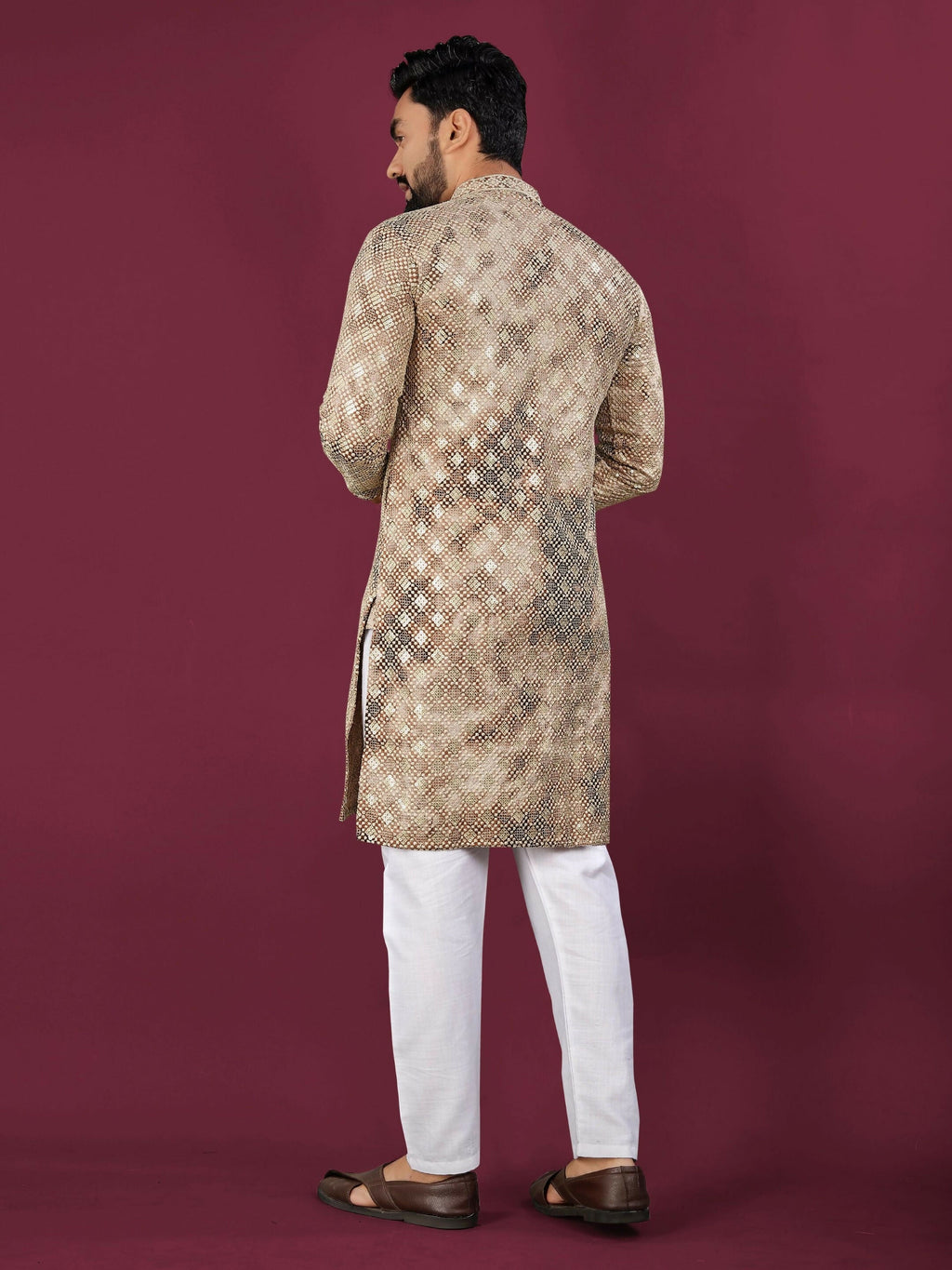 Anaita Cream Chikankari Work Viscose Rayon Straight Kurta