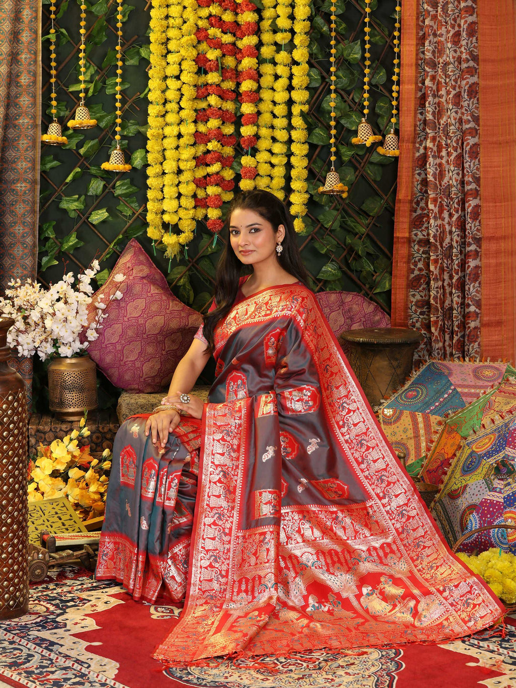 Shree Shyam Fashion Silk Grey Saree - Distacart