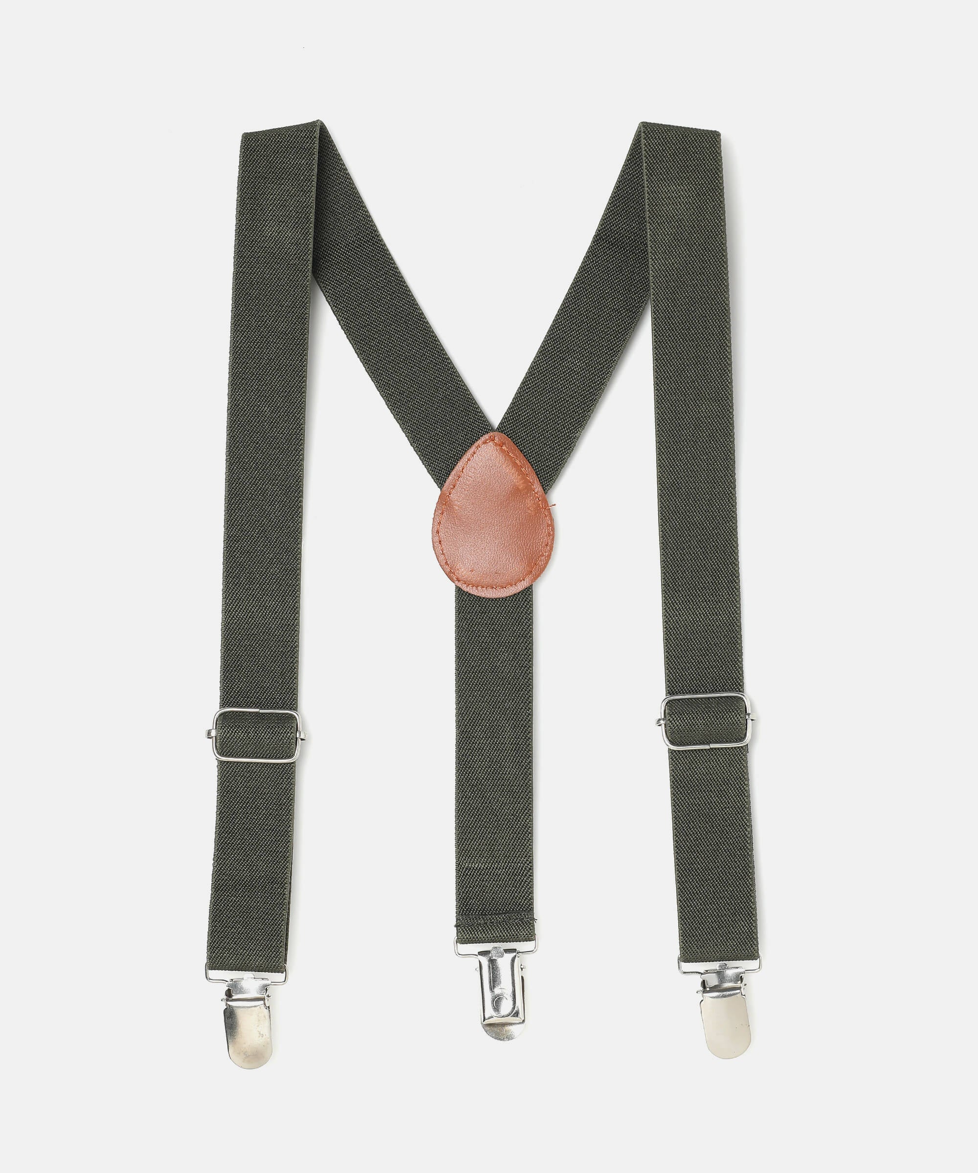 Manet Boys Solid Suspenders - Bottle Green