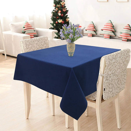 Airwill 100% Cotton Solid Pattern 2 Seater Square Table Cover - Blue
