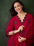 Sangria Zari Sequence Embroidered Kurta & Trouser With Dupatta