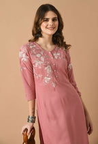 Joban Fashion Rose Gold Cotton Rayon Kurta Set