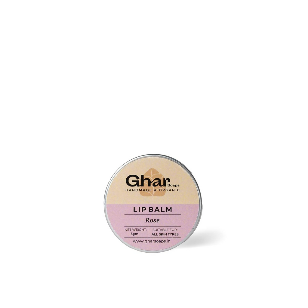 Ghar Soaps Rose Lip Balm For Dry Damaged & Chapped Lips