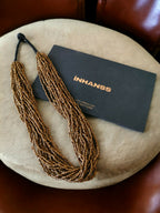Inhanns Handmade Beaded Multilayer Necklace, 20 Layers - Gold