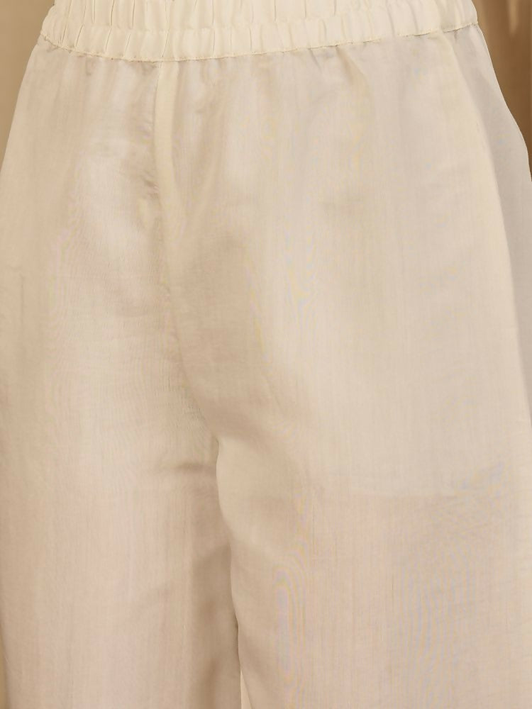 Joban Fashion Women Cream Roman Silk Embroidered Stitched Kurta Set - Distacart