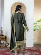 Teeya Creation Black Color Chinnon Silk Embroidery Work Fully Stitched Salwar Suit - Distacart