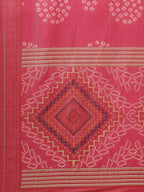 Yufta Women Pink Bandhani Printed Panelled Gotta Patti Kurta with Palazzo & With Dupatta
