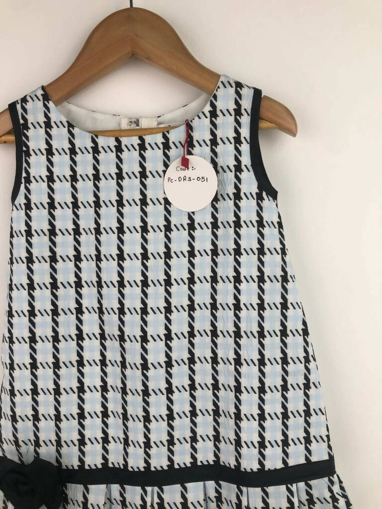 Pink Cow Fashions Box Print Dress With Bow