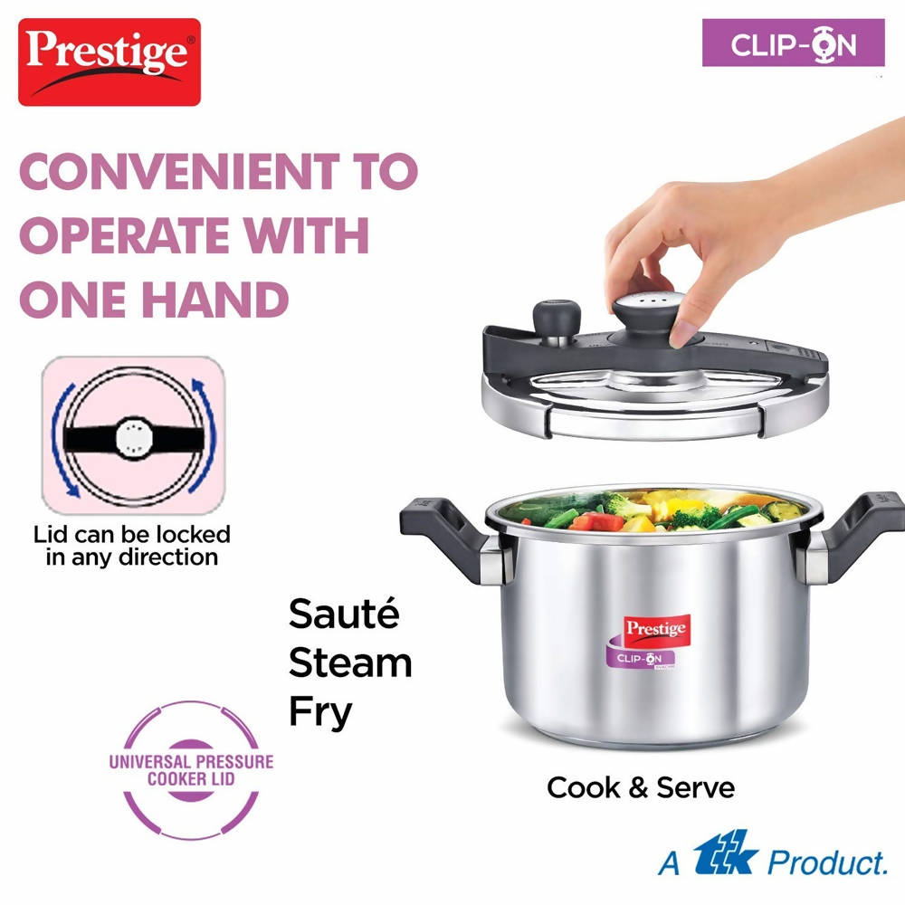 Prestige Clip On Svachh Stainless Steel Pressure Cooker