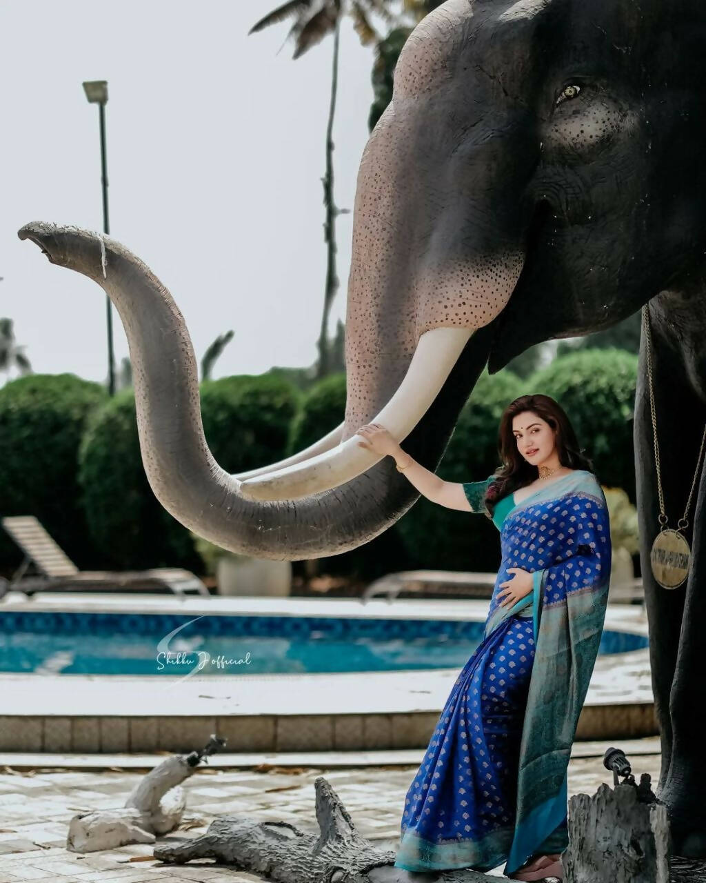 DEIANA'S Beautiful Designer Golden zari Soft Lichi Silk Saree - Blue