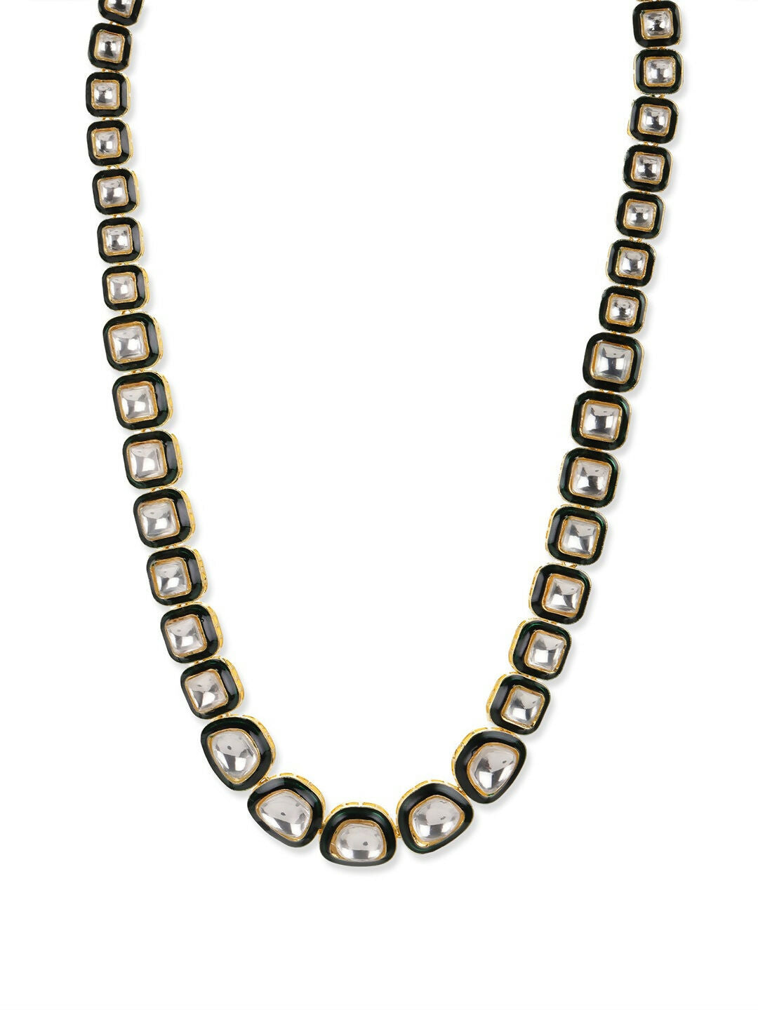 Meenakari Long Kundan Neckpiece- Ruby Raang