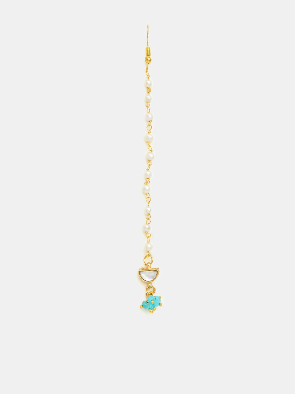 Ruby Raang Festive Green And Gold Maang Tikka - Distacart