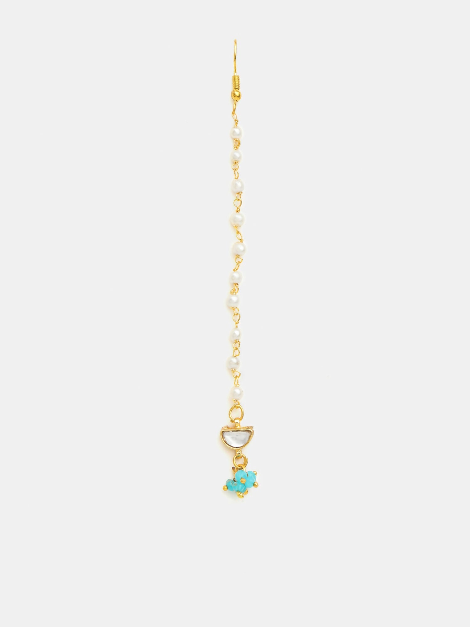 Ruby Raang Festive Green And Gold Maang Tikka - Distacart