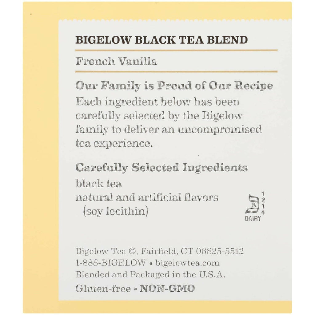 Bigelow Tea French Vanilla Black Tea Caffeinated Freshness & Aroma Caffeinated - Distacart