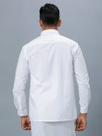 Ramraj Cotton Mens Full Sleeve Formal Poly Cotton White Shirt