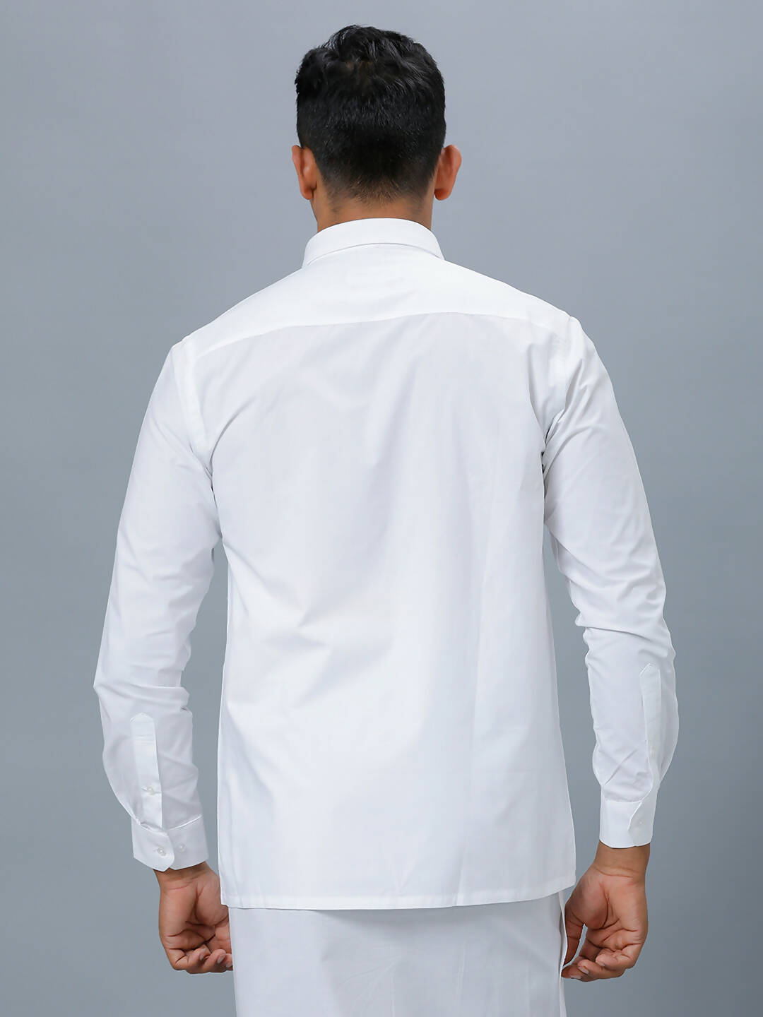Ramraj Cotton Mens Full Sleeve Formal Poly Cotton White Shirt