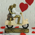 Tied Ribbons Romantic Love Couple On Scooter Showpiece Statue Decorative Items For Home