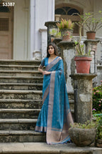 Firozi Kalyani Silk Woven Design Saree - Priyalaxmi