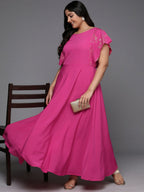 Ahalyaa Women's Traditional wear Ethnic Dress - Pink - Distacart