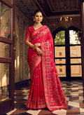 Monjolika Fashion Rani Pink Silk Blend Banarasi Zari Work Classic Saree - Distacart