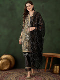 Sangria Printed Straight Kurta, Trouser & Dupatta Set