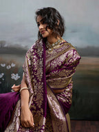 Shree Shyam Fashion Wine Silk Blend Saree - Distacart
