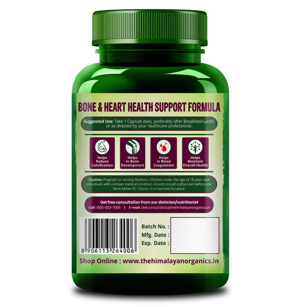 Himalayan Organics Plant Based Vitamin K2 Capsules - Distacart