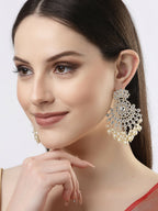 NVR Women Gold-Plated Kundan Chandbali Earrings - Distacart