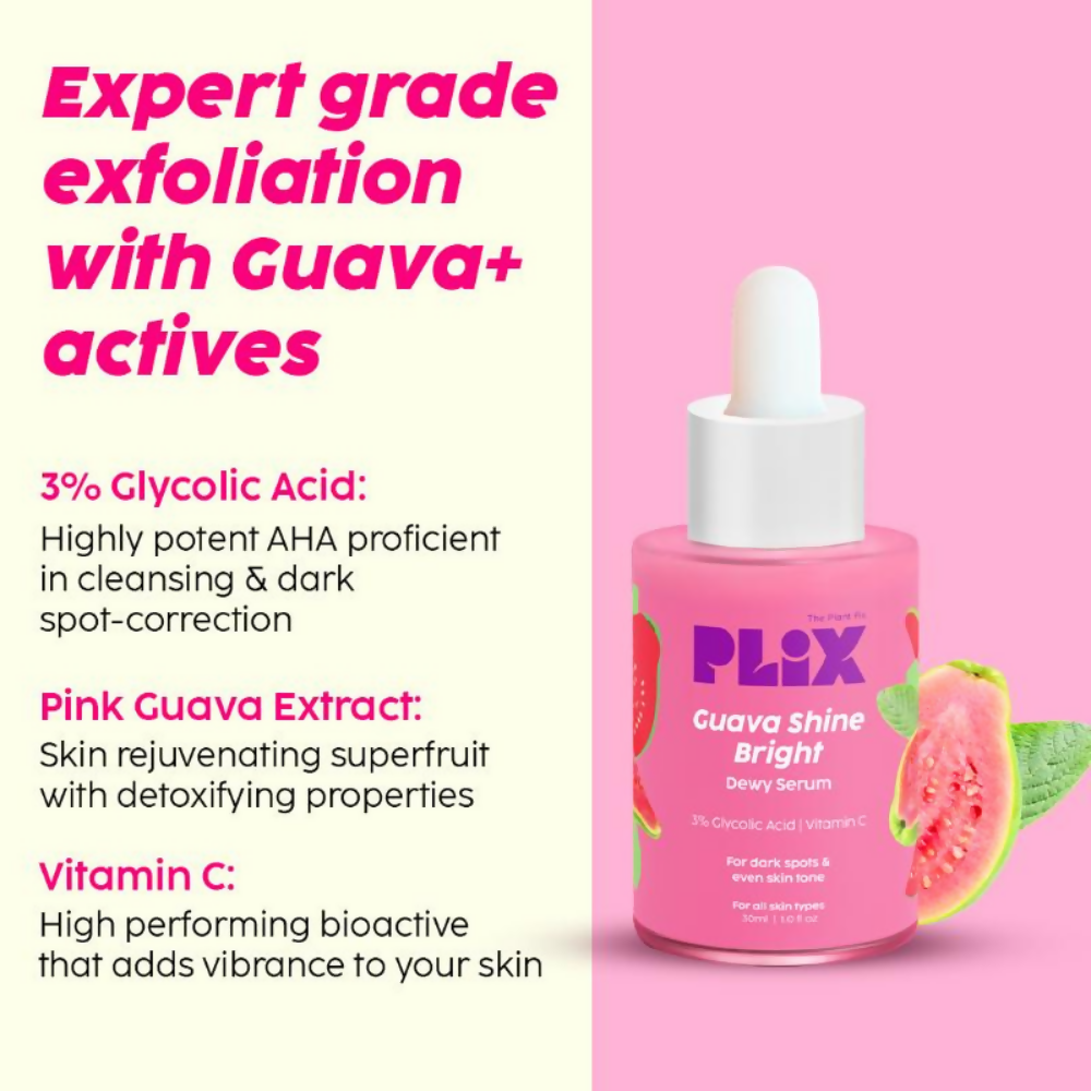 PLIX The Plant Fix Guava Glow With SPF 50+ Sunscreen & 3% Glycolic Acid Serum - Distacart